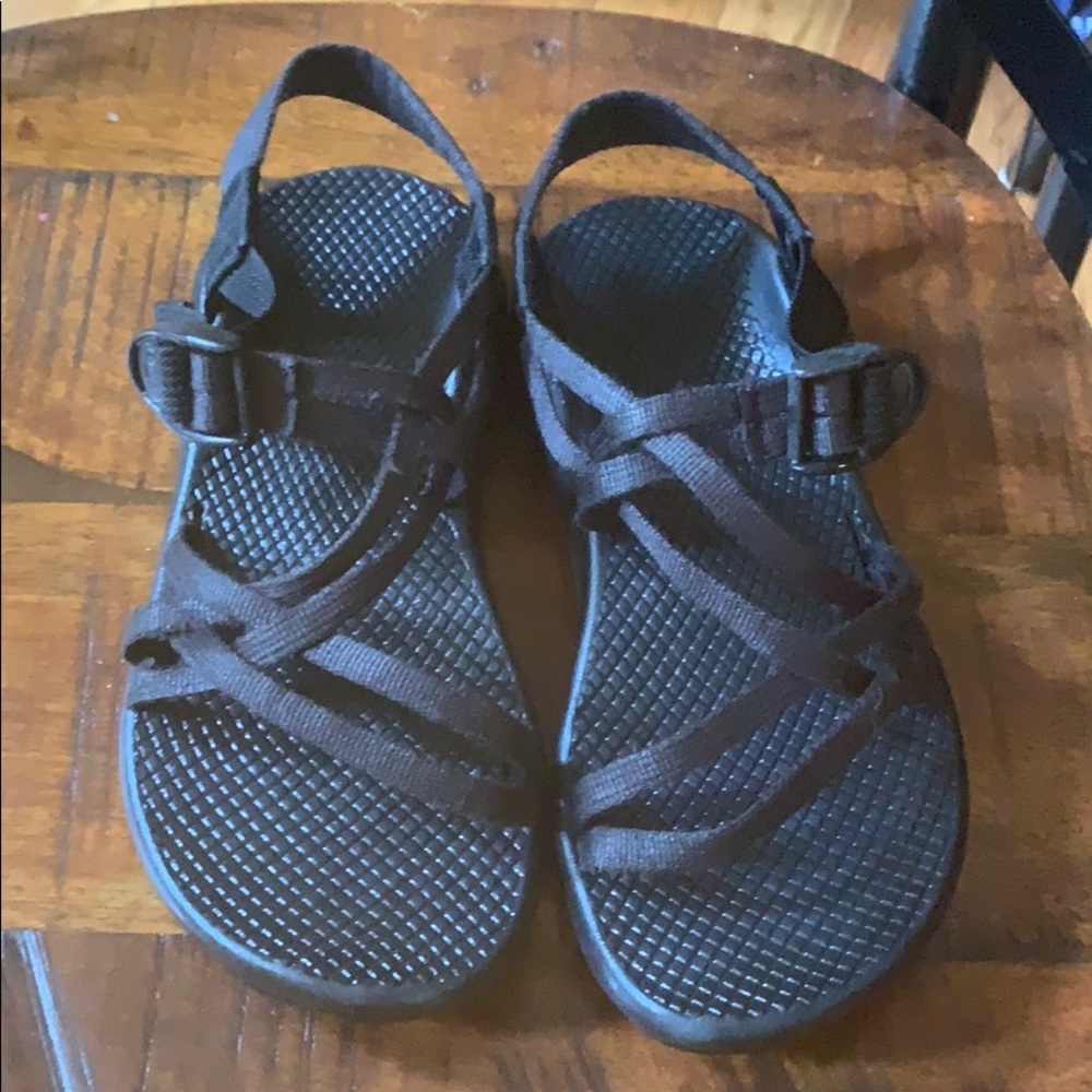 Womens double strap black chacos